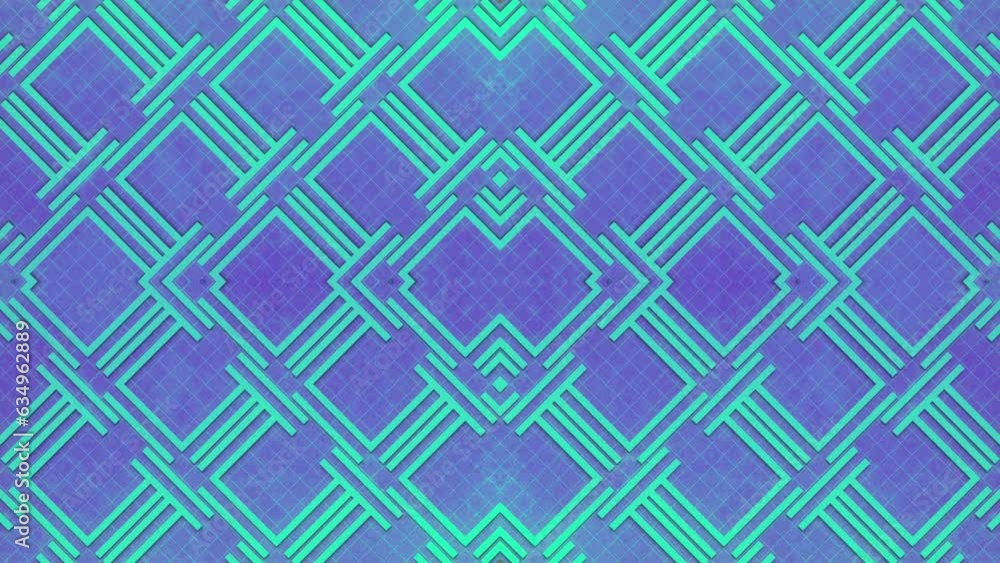 Poster Symmetrical background with loop animation of a geometric pattern. 3d rendering
