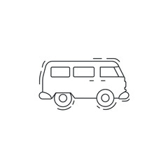 minivan line icon. mini van thin line icon.