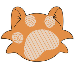 cat's paw sign handdrawn vector element