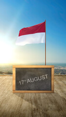 The red and white flag of Indonesian flag