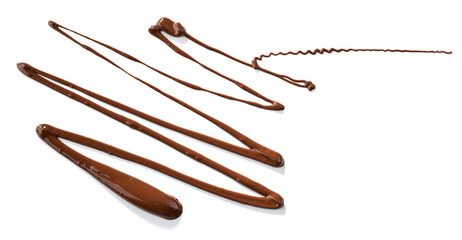 melted chocolate on white background