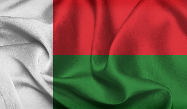 3D realistic flag of Madagascar 