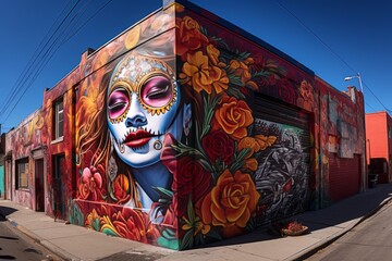 Da De Muertos Street Art Mural, Generative AI