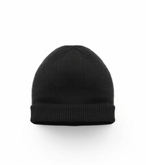 Black beanie isolated on white background