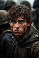 Obraz premium Portrait Of An Army, Generative AI