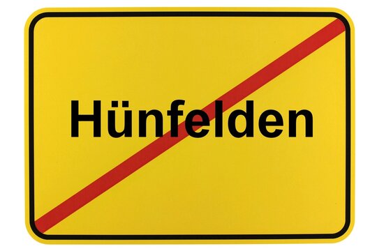 Illustration eines Ortsschildes der Gemeinde Hünfelden in Hessen