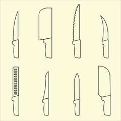 set of knife vector illustration design