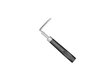 Hexagon wrench on White background, design with grip wood dark color