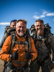 Fototapeta premium an old man skydiving 