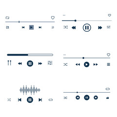 Music Play Overlay Icon Set Vector
