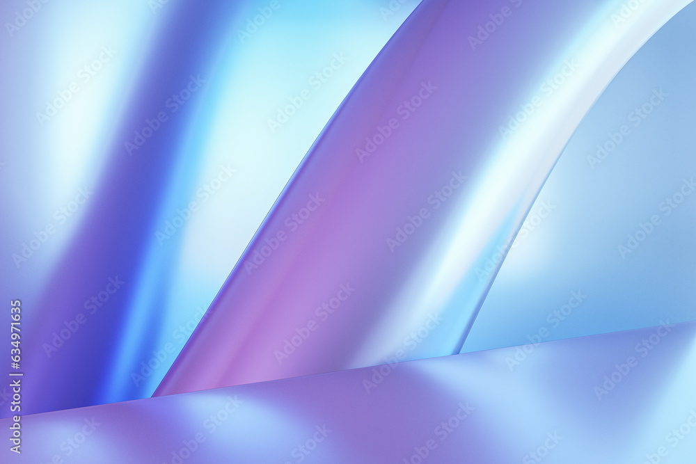 Poster Creative geometric blue waves or lines background. Landing page concept. 3D Rendering.