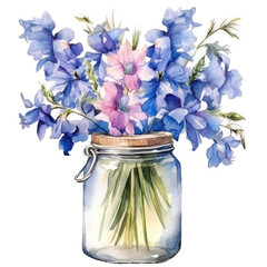 Flower vase , isolated on transparent background, PNG