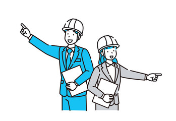 ヘルメット　人物　スーツ