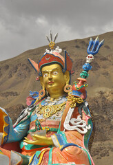 Closeup of Guru Padmasambhava statue in Sani village, Padum, Zanskar Valley, Ladakh, INDIA 