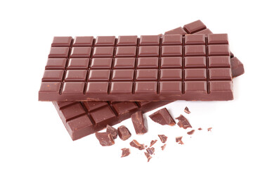 milk chocolate bar isolated on white background