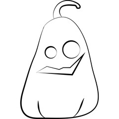 Halloween Pumpkin Line Art