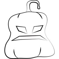 Halloween Pumpkin Line Art