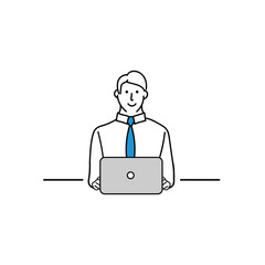 DXで仕事をステップアップする男性のイメージ