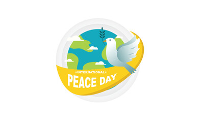 international day of peace poster design with globe and earth