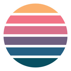 Sun 80s in retro style. Retro sunset collection
