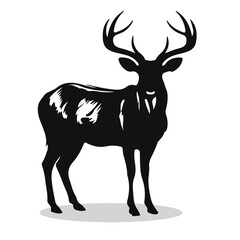 Kudu silhouettes and icons. Black flat color simple elegant Kudu animal vector and illustration.
