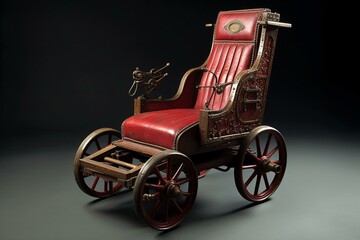 Crimson automobile chair. Generative AI