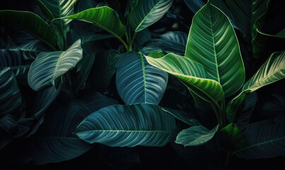 Fototapeta na wymiar Monstera leaf wallpaper. Tropical foliage background. Natural textured. For postcard, book illustration. Created with generative AI tools