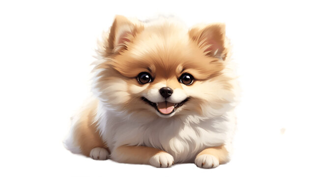 pomeranian spitz puppy png, smile puppy, transparent background, 