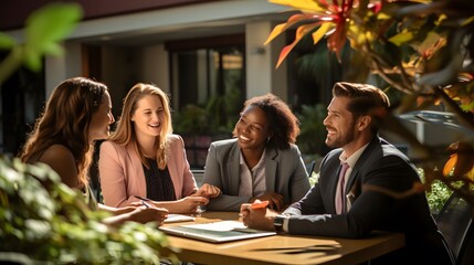 "Collaborative Dedication: Teamwork Shown in Modern, Minimalistic Workspace"