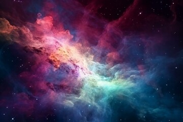 Colorful galaxy in space. Generative AI