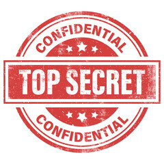 Grunge top secret rubber stamp. Top secret stamp on a white background.
