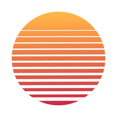 Sun 80s in retro style. Retro sunset collection