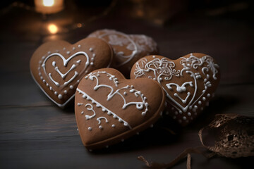 delicious, cute gingerbread hearts for christmas