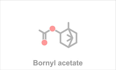 Bornyl acetate. Simplified formula icon. Component of the essential oil of pine needles.