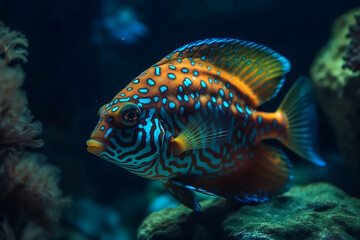 Beautiful sea bright fish. 