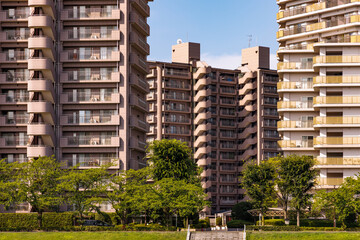 東京隅田川沿いから見る都会の景色