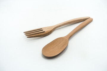 wooden spoon isolated on white