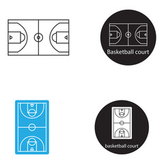 basketball court icon vector