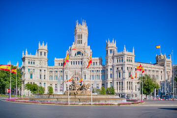 Fototapeta na wymiar Spain Travel Concepts. Famous Cibeles Fountain in Madrid in Spain