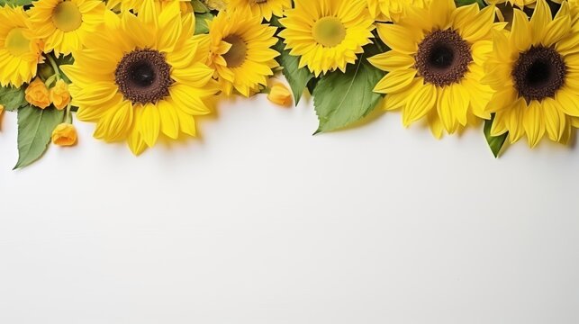Sunflower frame illustration