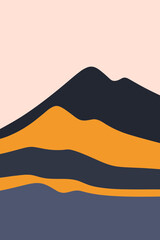 Obraz premium Abstract Mountain Shape Simple Minimalist Wall Art Poster Background