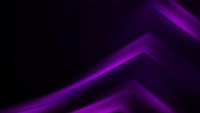 Animation of neon glowing purple arrows. Abstract frame on a dark background. Looped motion graphics.