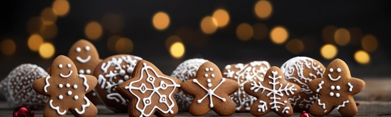 Gingerbread Christmas cookies banner	