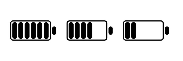 the black and white battery icon or black and white outline of battery can used to designs