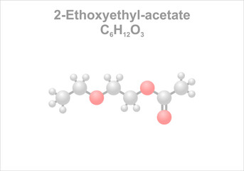 2-Ethoxyethyl-axetate. Simplified scheme of the molecule. Use as solvent.