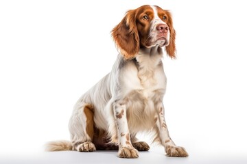 Clumber Spaniel Dog Upright On A White Background