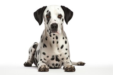 Dalmatian Dog Upright On A White Background