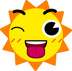 Sun Face Tongue Out Wink