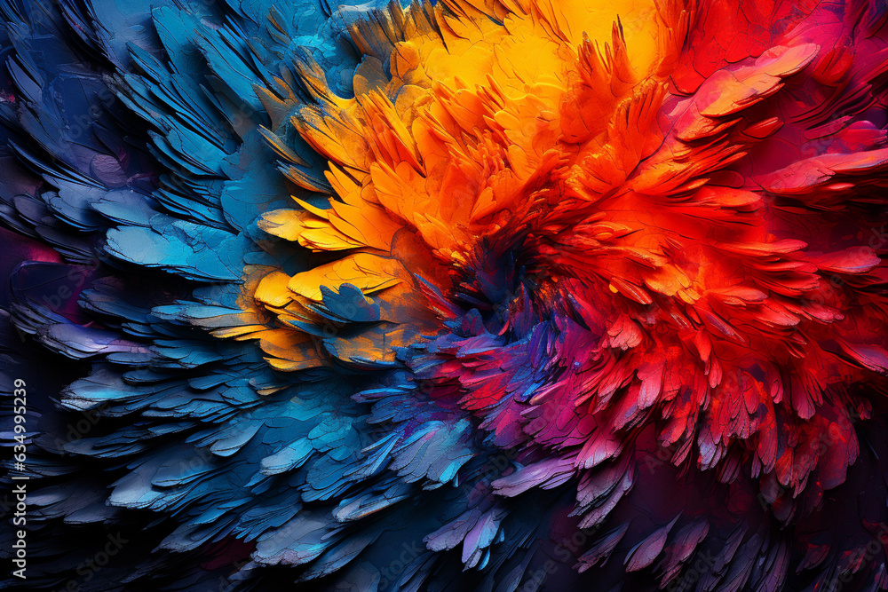 Poster Close up beautiful abstract multi colored fingerprint on background texture for design Generative AI technology.