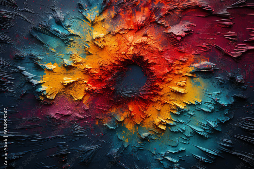 Aufkleber Close up beautiful abstract multi colored fingerprint on background texture for design Generative AI technology.